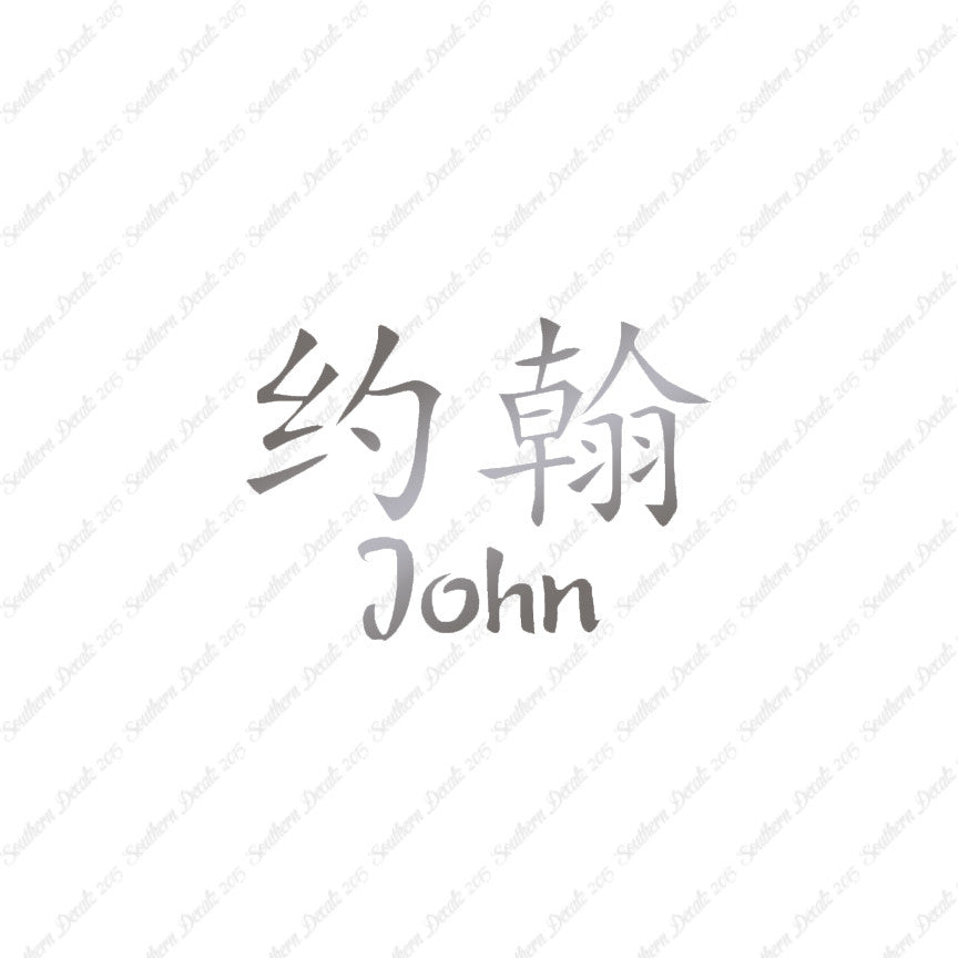 Chinese Name Symbols "John"