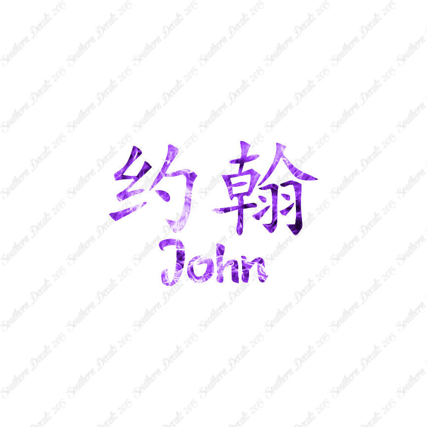 Chinese Name Symbols "John"