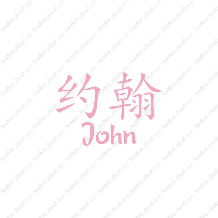 Chinese Name Symbols "John"