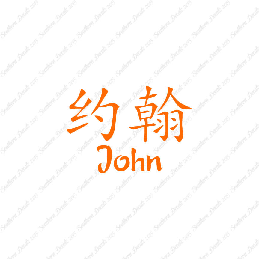 Chinese Name Symbols "John"