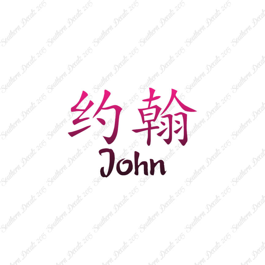 Chinese Name Symbols "John"