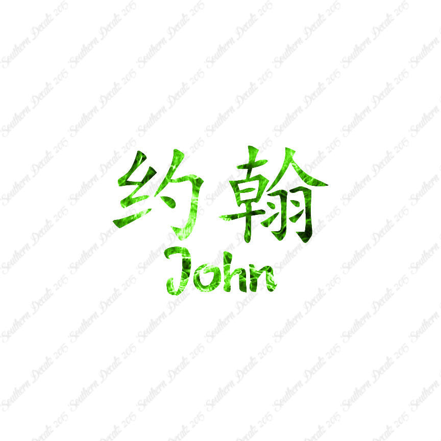 Chinese Name Symbols "John"