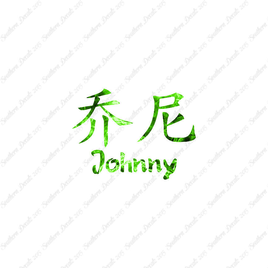 Chinese Name Symbols "Johnny"