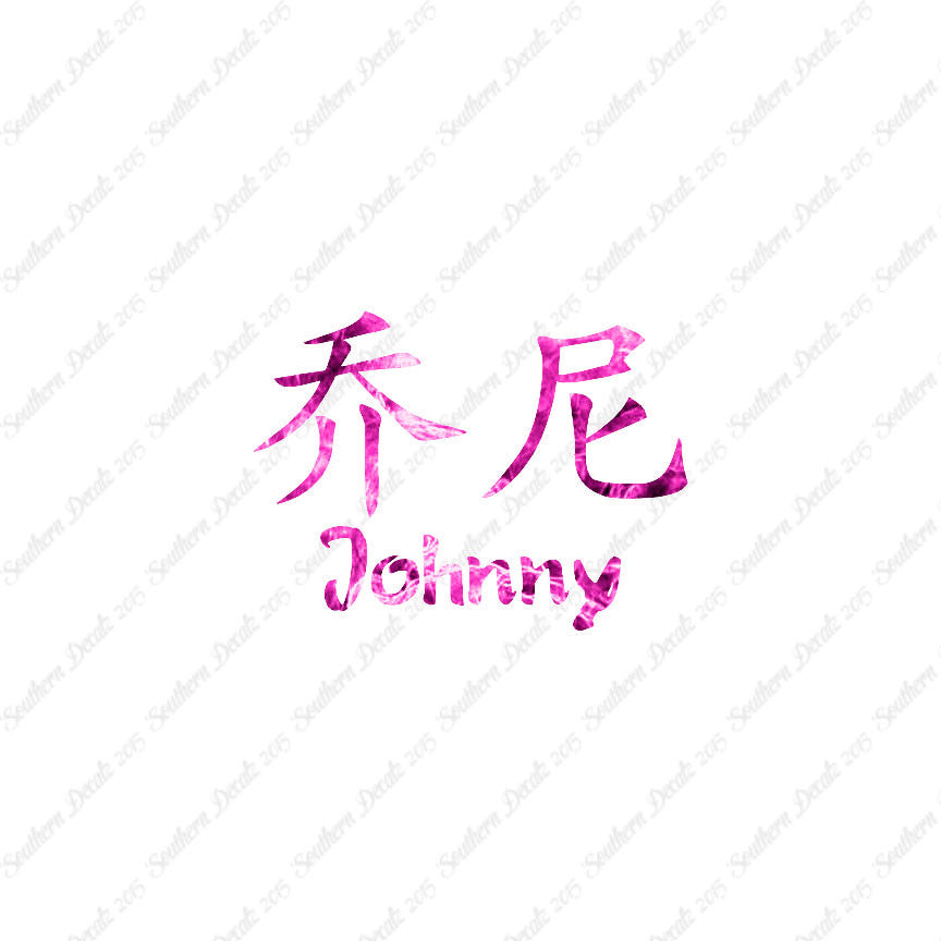 Chinese Name Symbols "Johnny"