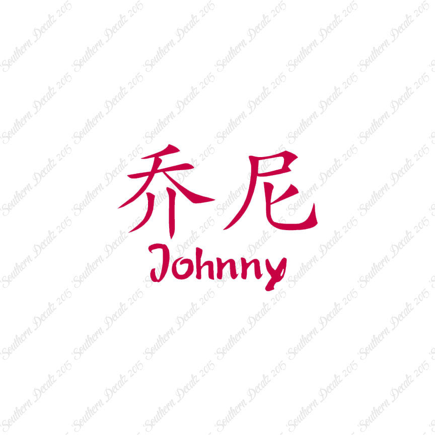 Chinese Name Symbols "Johnny"
