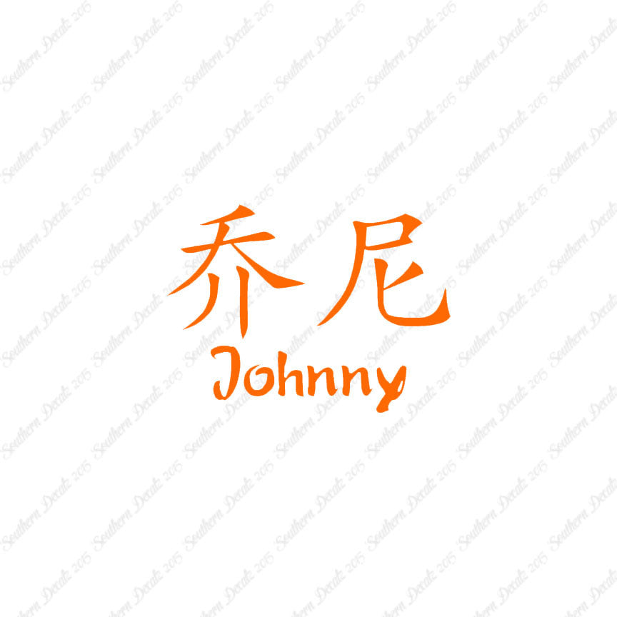 Chinese Name Symbols "Johnny"