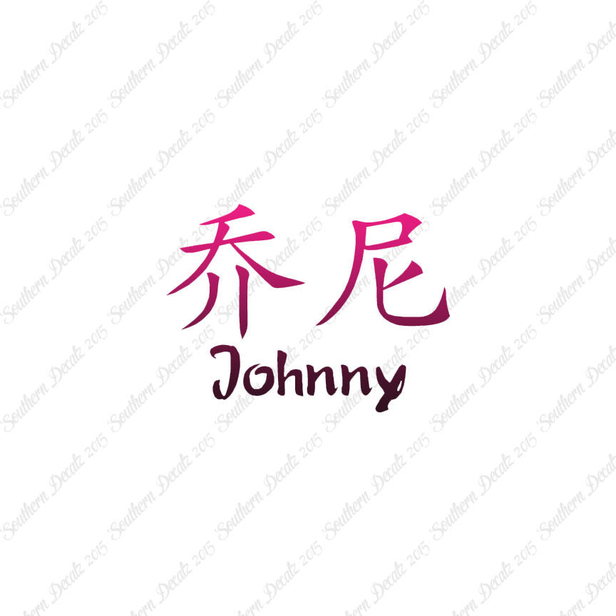 Chinese Name Symbols "Johnny"