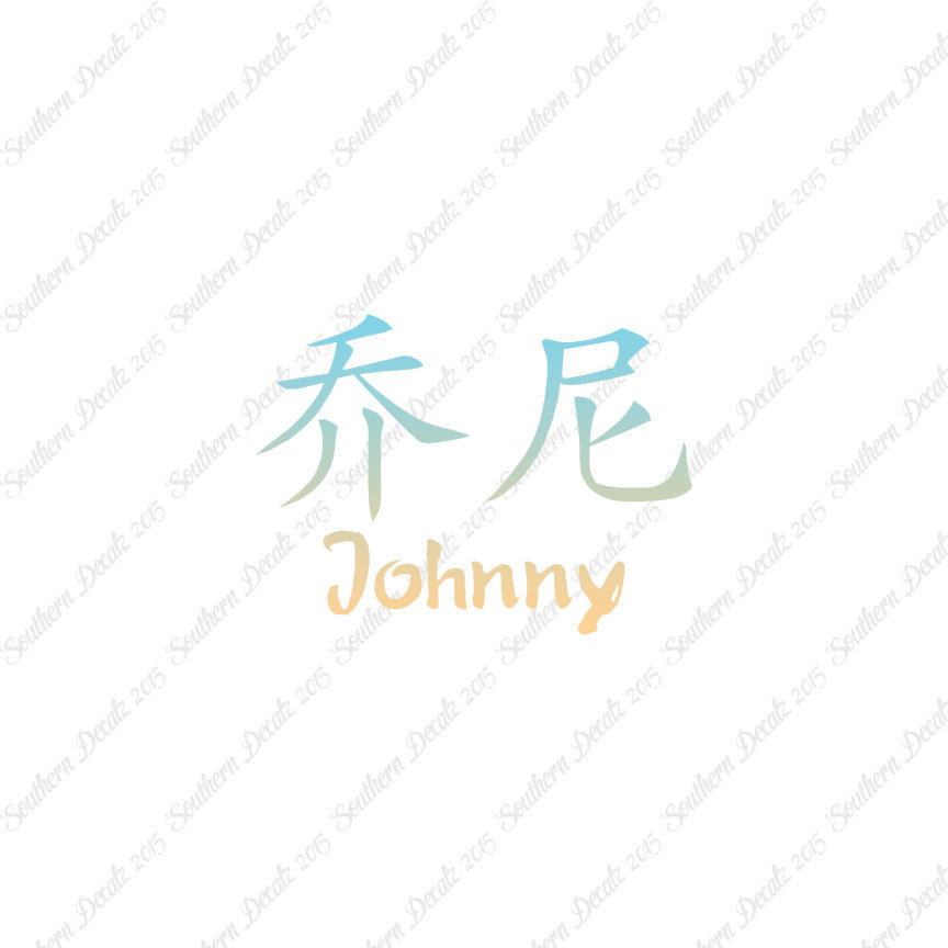 Chinese Name Symbols "Johnny"