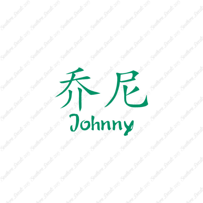 Chinese Name Symbols "Johnny"