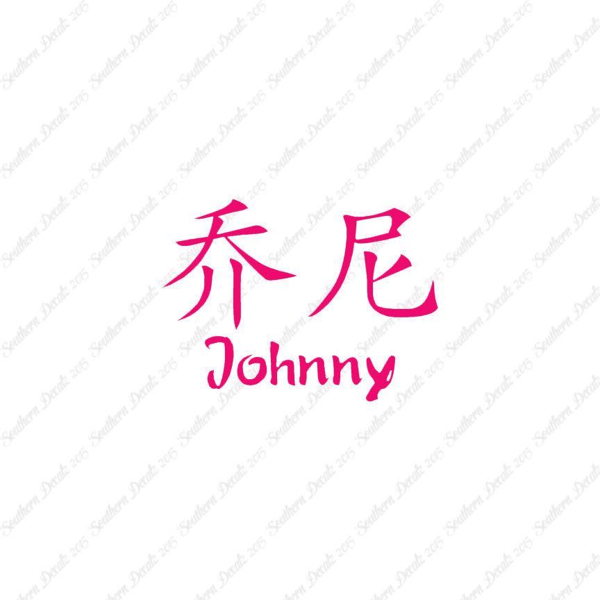 Chinese Name Symbols "Johnny"
