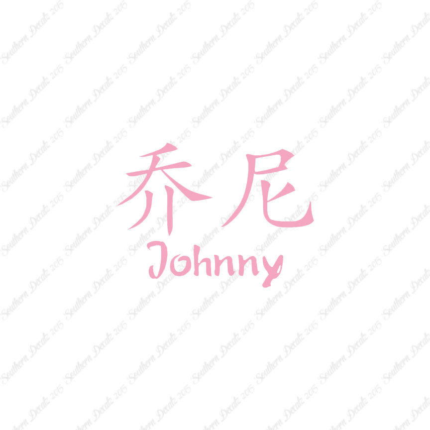 Chinese Name Symbols "Johnny"