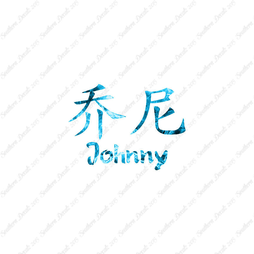 Chinese Name Symbols "Johnny"