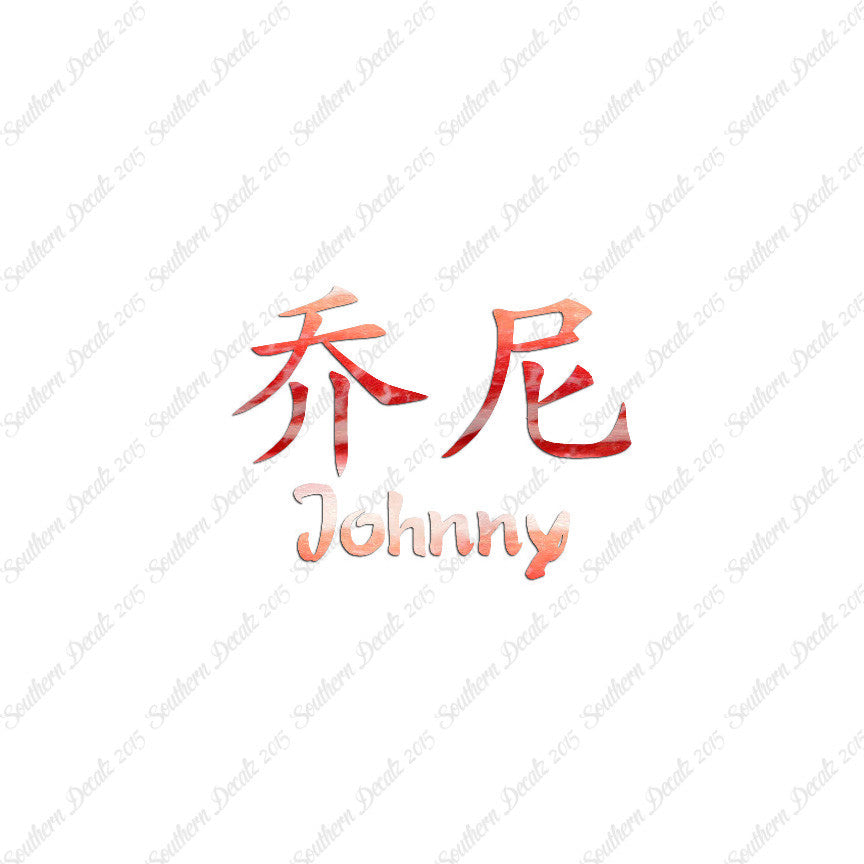 Chinese Name Symbols "Johnny"