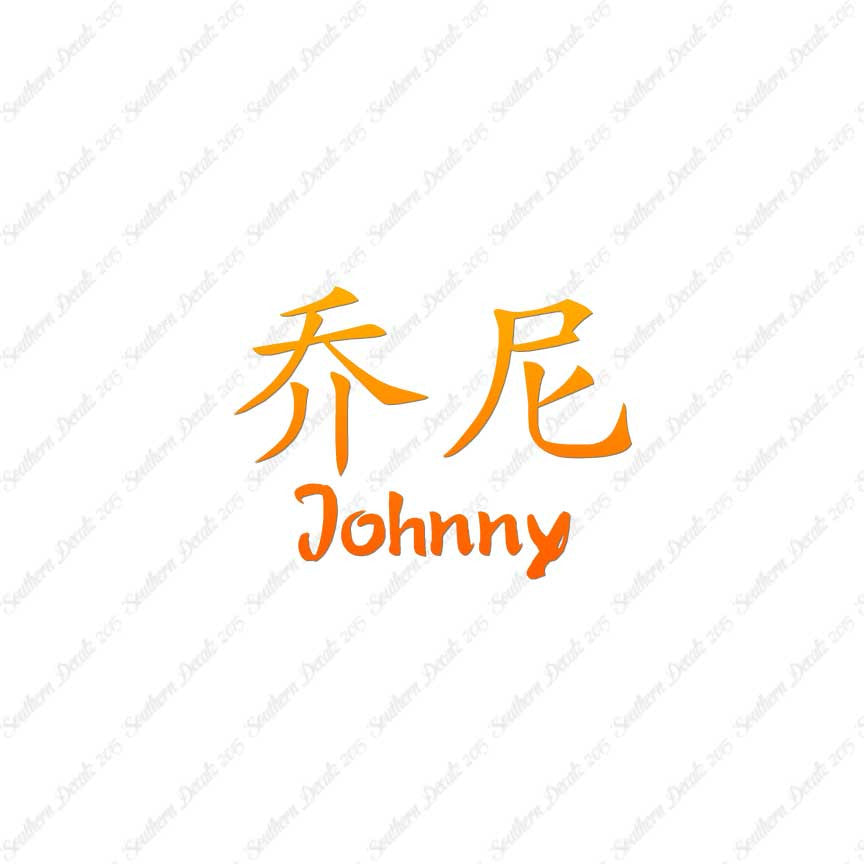 Chinese Name Symbols "Johnny"