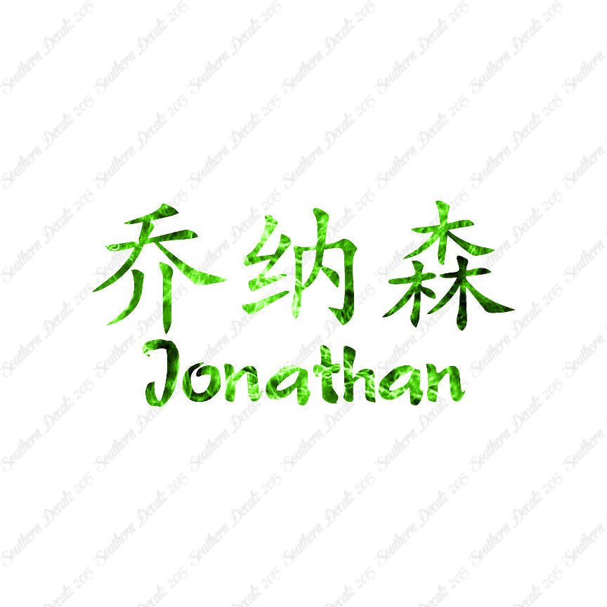 Chinese Name Symbols "Jonathan"