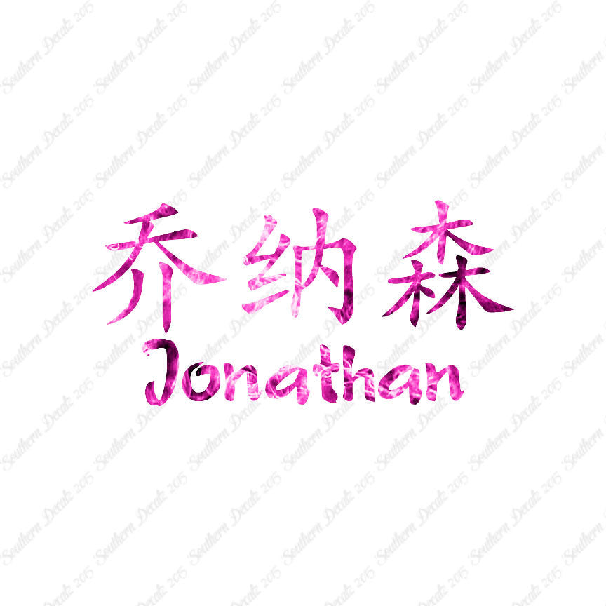 Chinese Name Symbols "Jonathan"