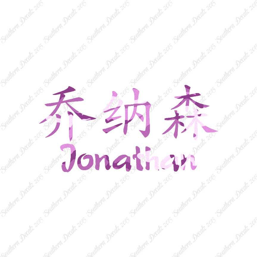 Chinese Name Symbols "Jonathan"