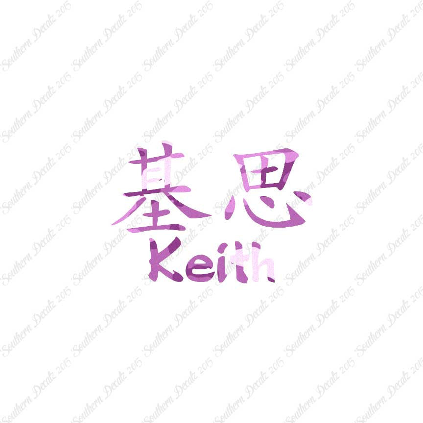 Chinese Name Symbols "Keith"