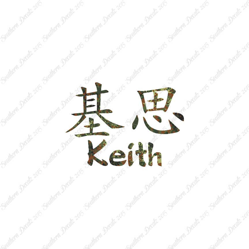 Chinese Name Symbols "Keith"