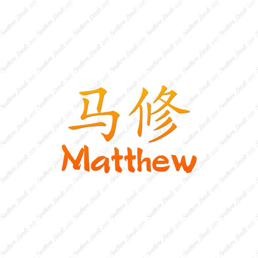 Chinese Name Symbols "Matthew"