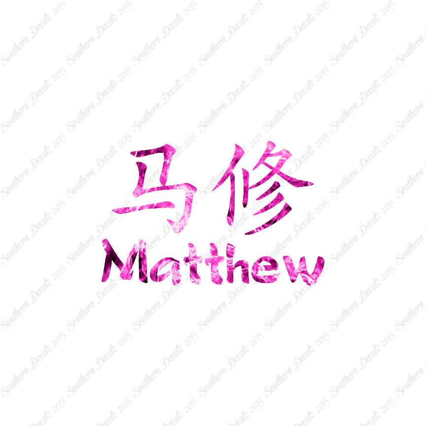 Chinese Name Symbols "Matthew"