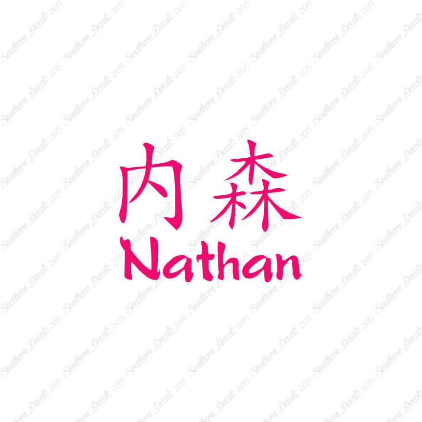 Chinese Name Symbols "Nathan"