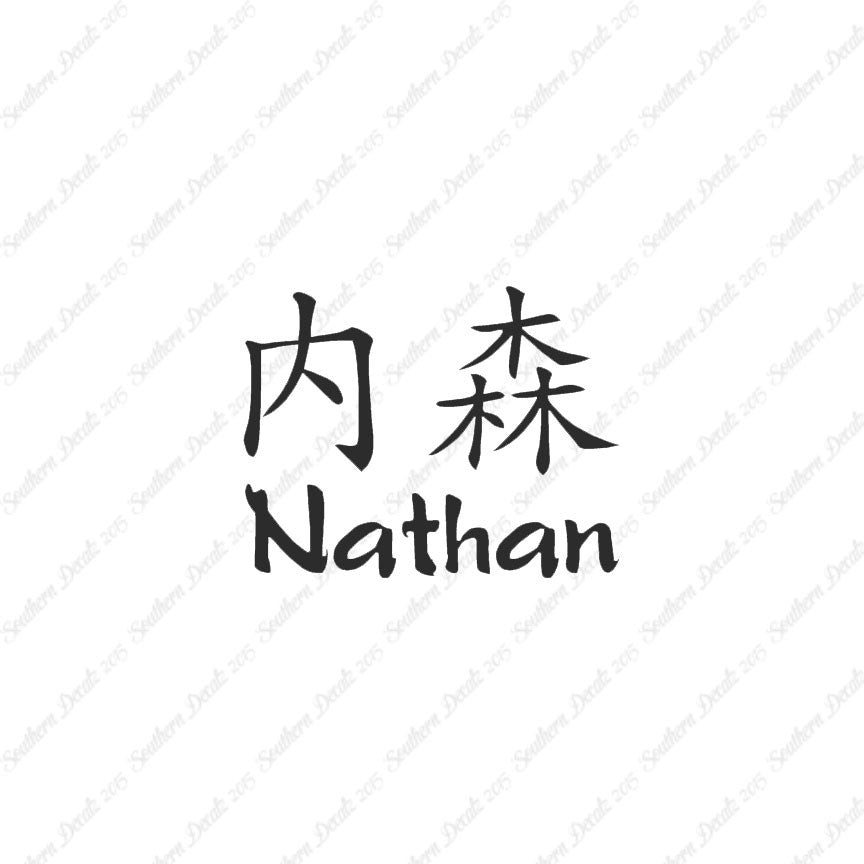 Chinese Name Symbols "Nathan"