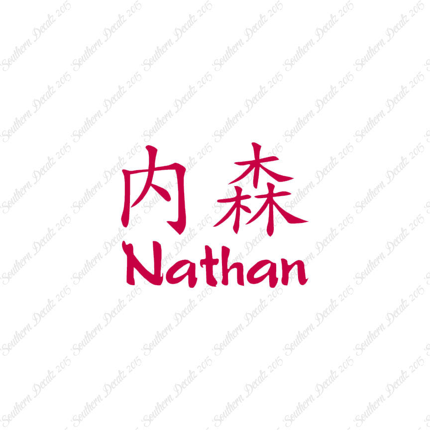 Chinese Name Symbols "Nathan"