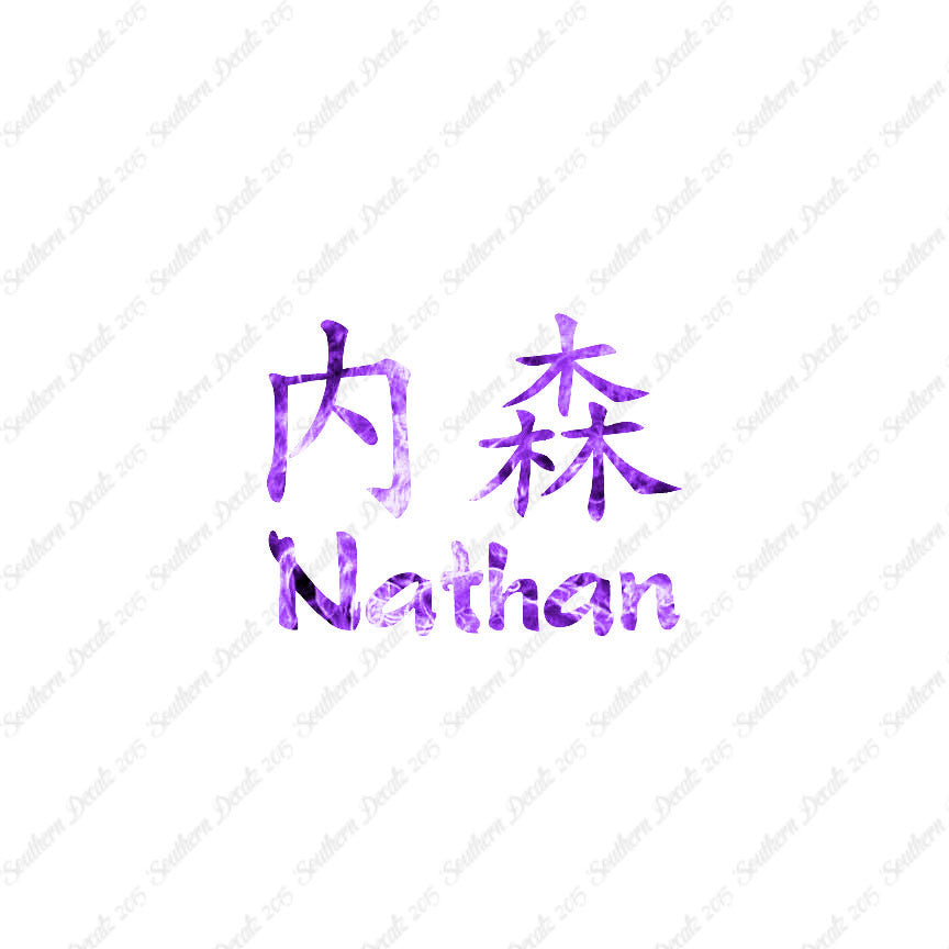 Chinese Name Symbols "Nathan"