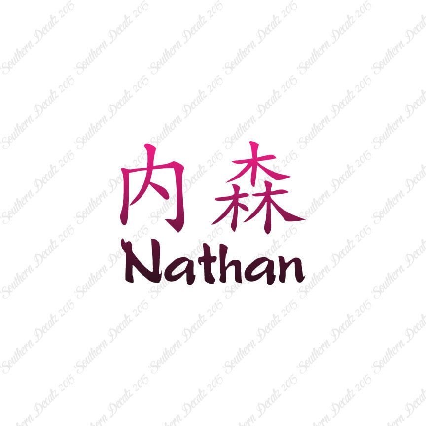 Chinese Name Symbols "Nathan"