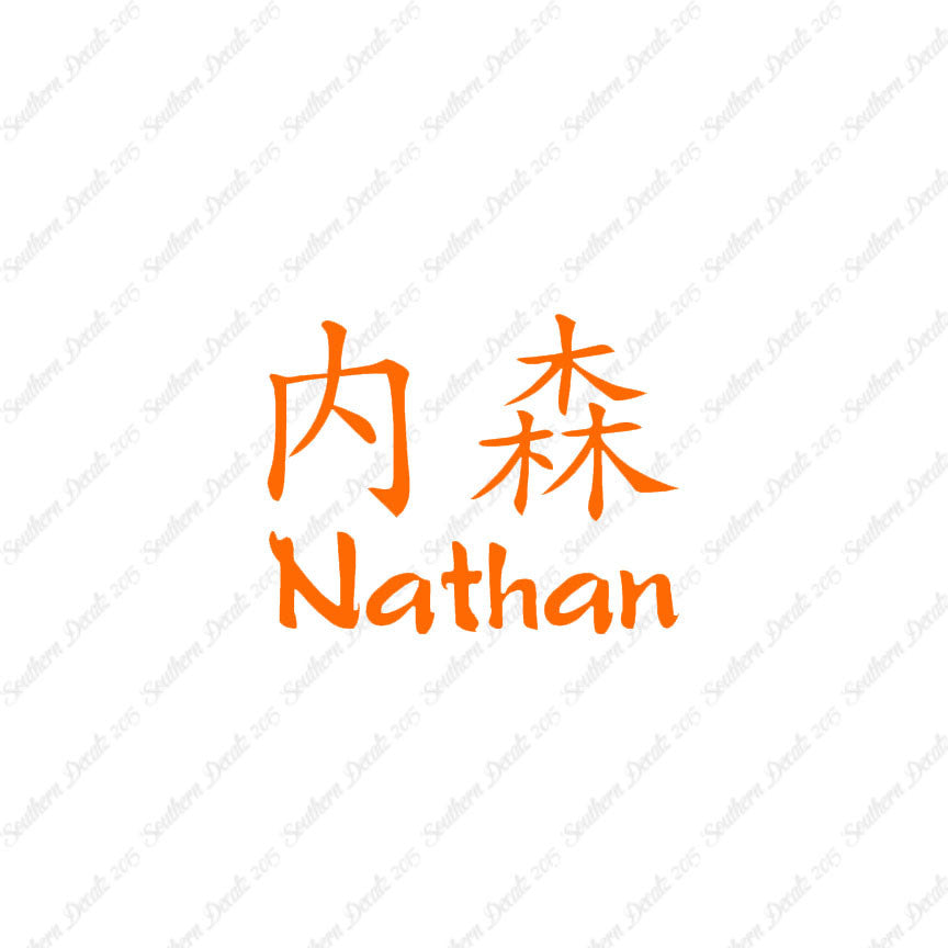 Chinese Name Symbols "Nathan"