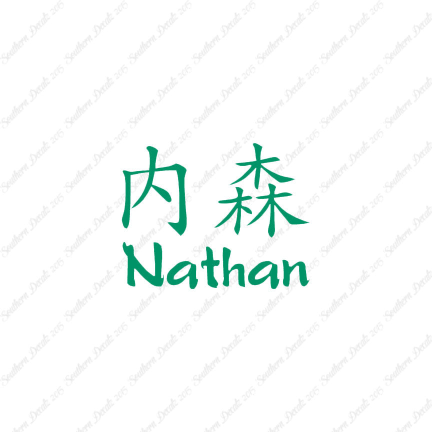 Chinese Name Symbols "Nathan"