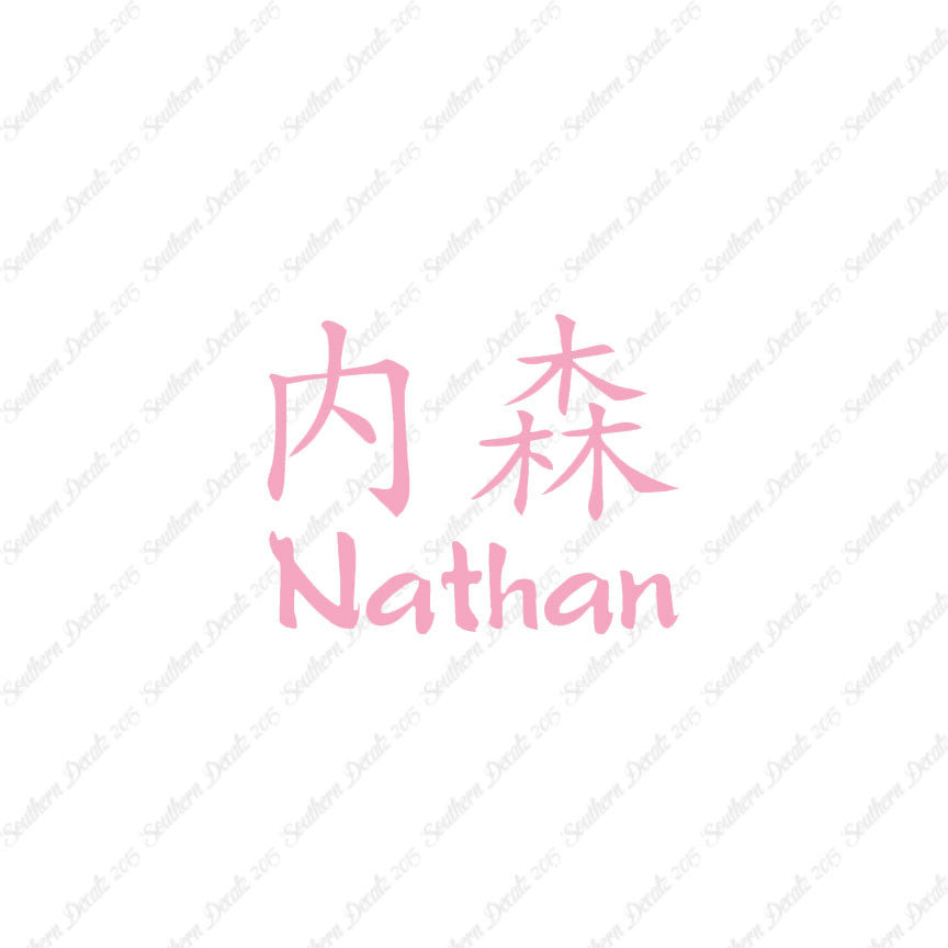 Chinese Name Symbols "Nathan"
