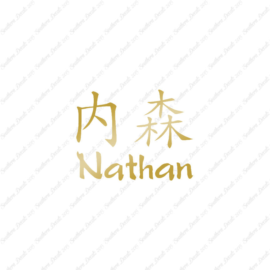 Chinese Name Symbols "Nathan"