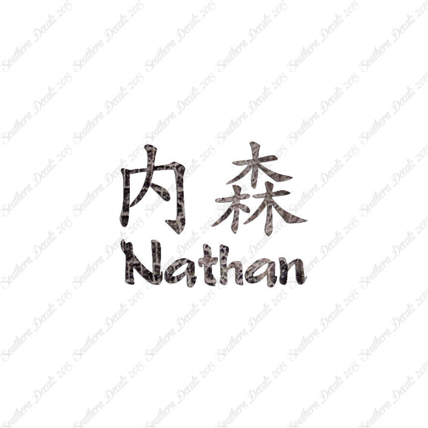 Chinese Name Symbols "Nathan"