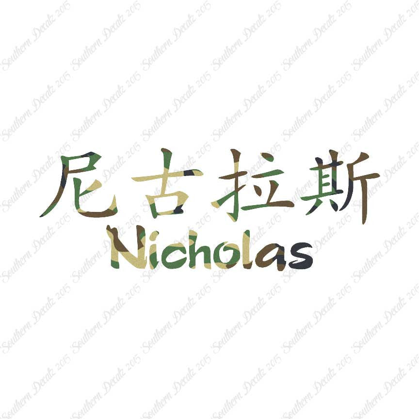 Chinese Name Symbols "Nicholas"