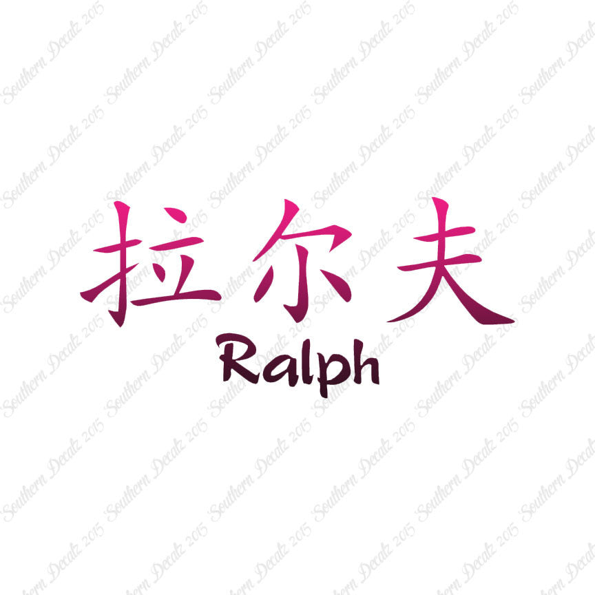 Chinese Name Symbols "Ralph"