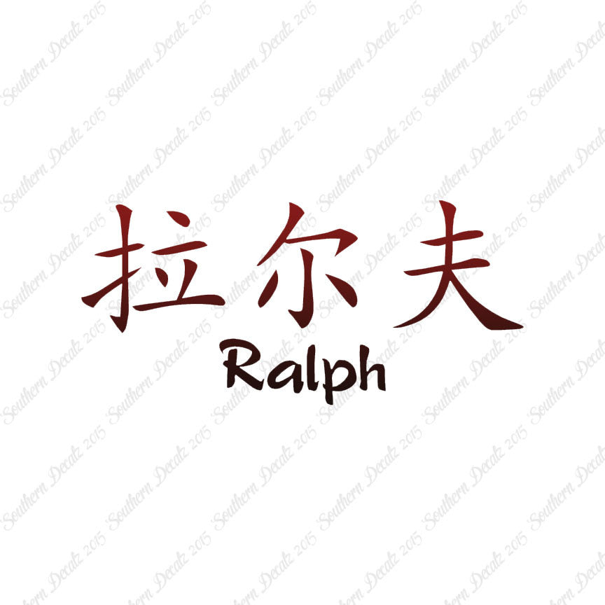 Chinese Name Symbols "Ralph"