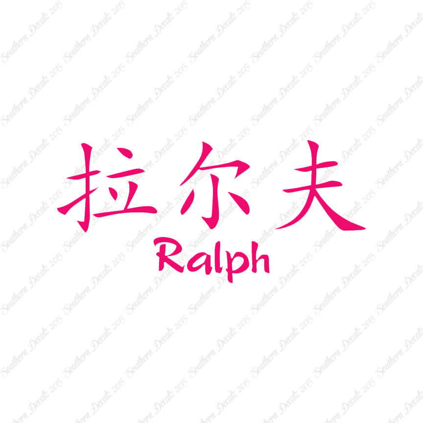 Chinese Name Symbols "Ralph"