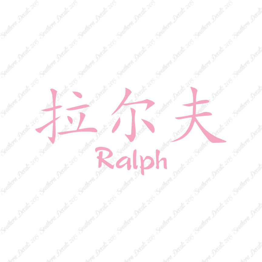 Chinese Name Symbols "Ralph"