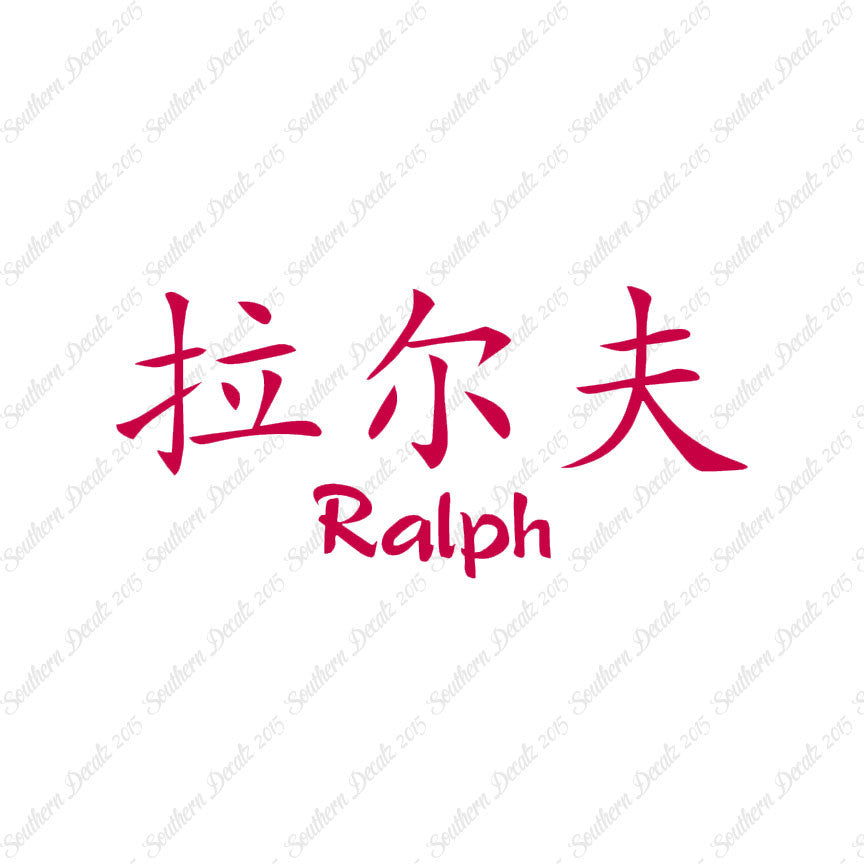 Chinese Name Symbols "Ralph"