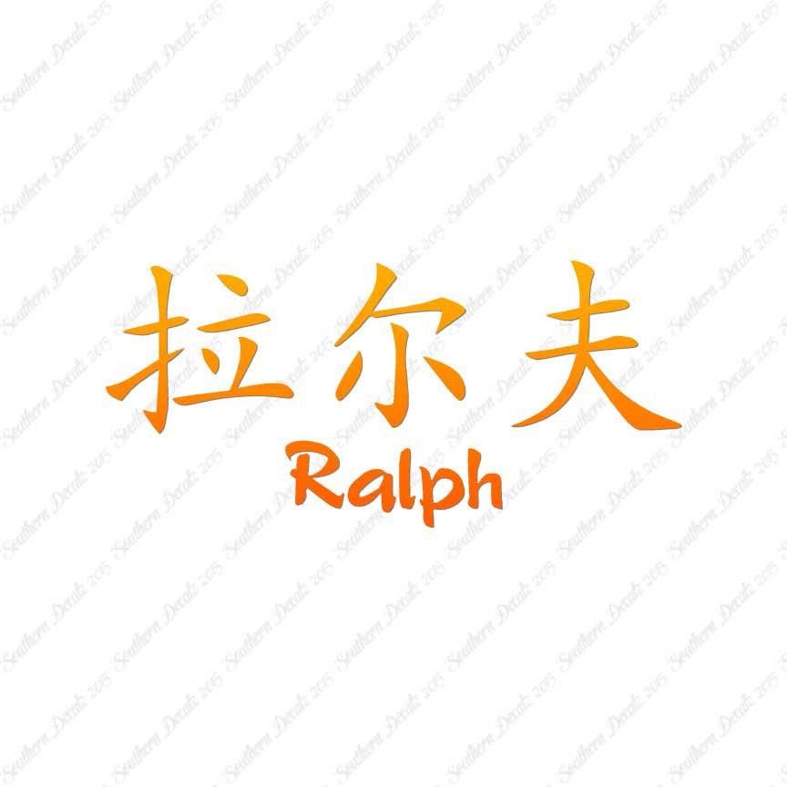 Chinese Name Symbols "Ralph"