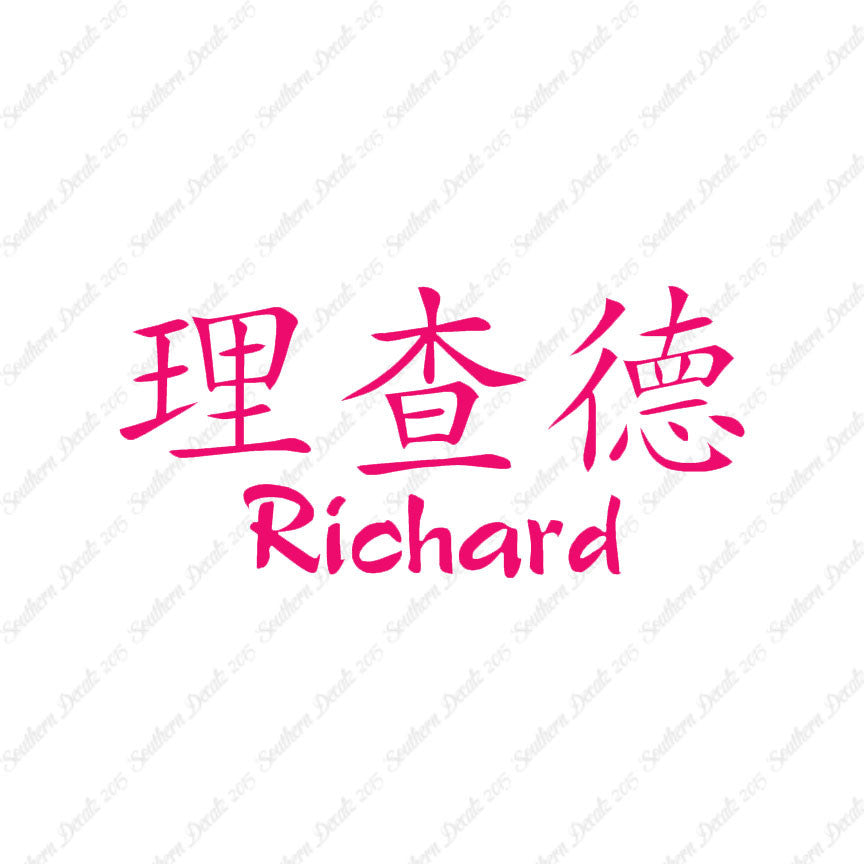 Chinese Name Symbols "Richard"