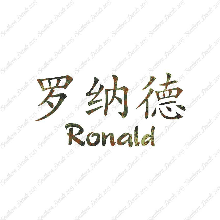 Chinese Name Symbols "Ronald"