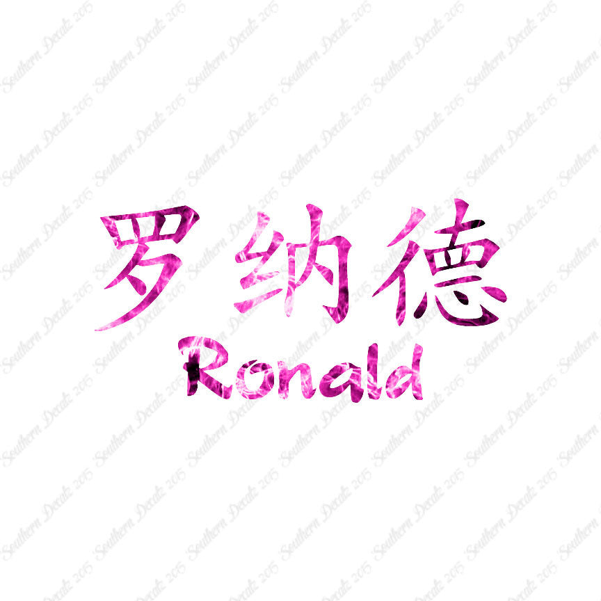 Chinese Name Symbols "Ronald"