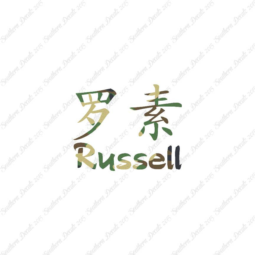 Chinese Name Symbols "Russell"
