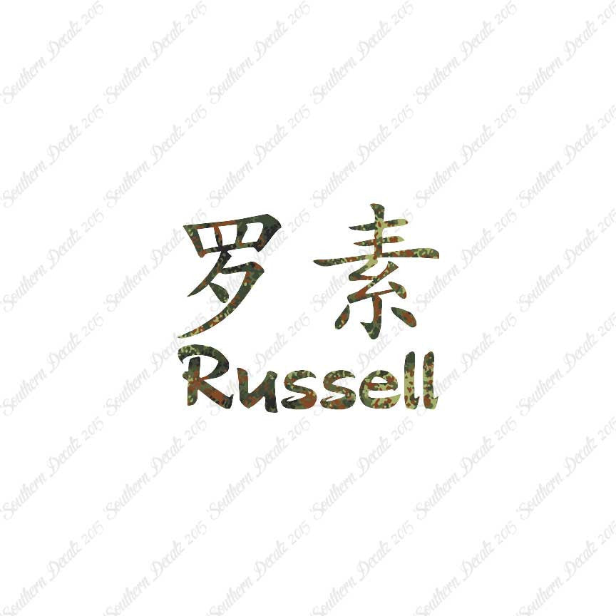 Chinese Name Symbols "Russell"