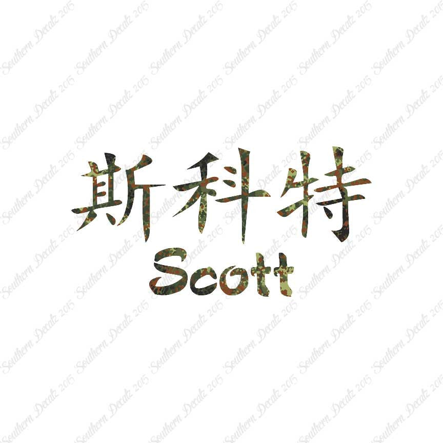 Chinese Name Symbols "Scott"
