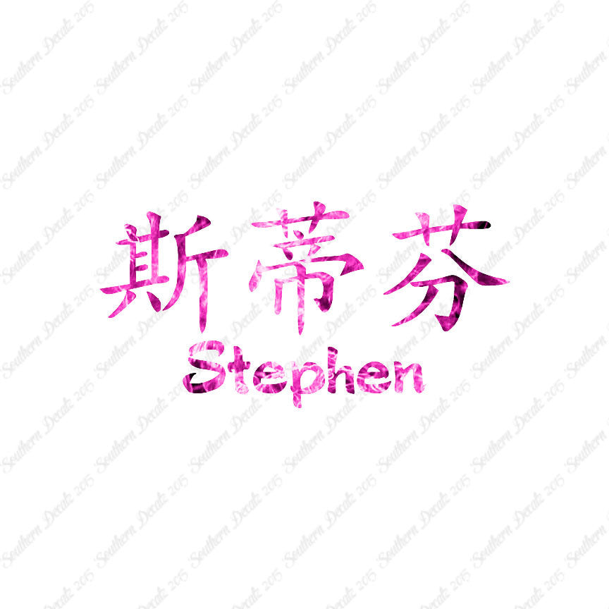 Chinese Name Symbols "Stephen"