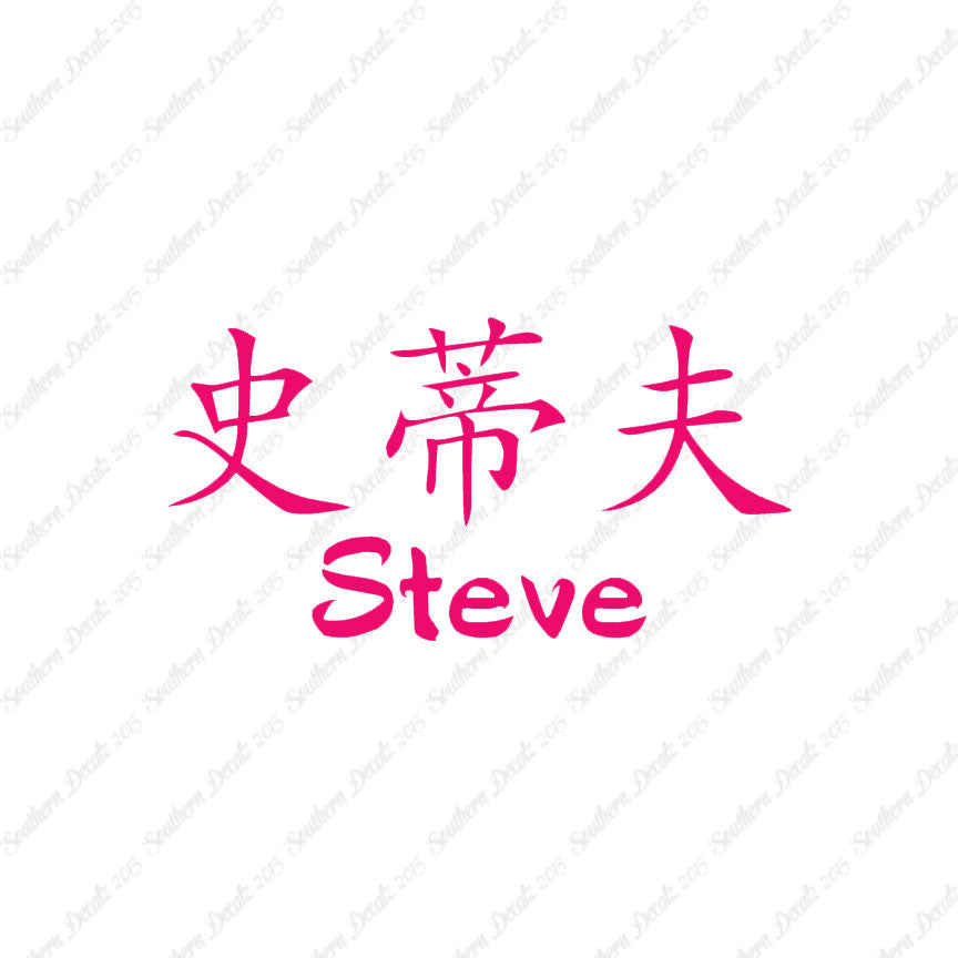 Chinese Name Symbols "Steve"